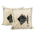 Hand-painted cotton cushion covers, 'Gurgling' (pair) - Fish-Themed Cotton Cushion Covers (Pair)