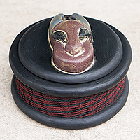 Wood jewelry box, 'Sika Nfutur' - Artisan Crafted Ofram Wood Jewelry Box from Ghana