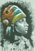 'African Woman Bliss' - Pintura de figura acrílica firmada sobre lienzo