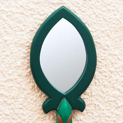 Espejo de pared de madera - Espejo de pared de madera de ofram verde