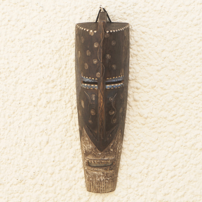 African wood mask, 'Bwa' - Handmade African Sese Wood Mask