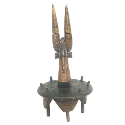 Wood sculpture, 'Bambara Native' - Hand Crafted Sese Wood Sculpture from Ghana