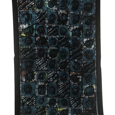 Wandbehang aus Batik-Baumwolle - Handgefärbter Batik-Wandbehang aus Ghana