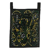Batik cotton wall hanging, 'Homage to Our Ancestors' - Handcrafted Batik Cotton Wall Hanging