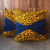 Cotton cushion covers, 'Nhyira' (pair) - Blue and Yellow Cotton Cushion Covers (Pair)
