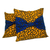 Baumwollkissenbezüge, 'Nhyira' (Paar) - Blaue und gelbe Baumwollkissenbezüge (Paar)