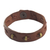 Leather wristband bracelet, 'Run Along in Tan' - Unisex Leather and Brass Wristband Bracelet