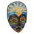 African wood mask, 'Queen colours' - Sese Wood and Recycled Glass Beaded Mask