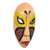 Máscara de madera africana - Máscara de madera de sésé roja y amarilla de Ghana