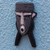 African wood mask, 'Thoughtful Man' - Eco-Friendly Beaded Sese Wood Mask