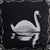 Cotton cushion covers, 'Swan Song in Black' (pair) - Black Cotton Swan-Motif Cushion Covers (Pair)