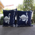 Cotton cushion covers, 'Swan Song in Blue' (pair) - Blue Cotton Swan-Motif Cushion Covers (Pair)