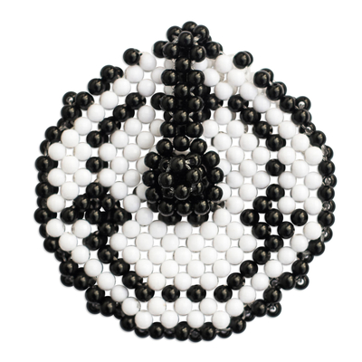 Geldbörse mit Perlen - Umweltfreundliche Geldbörse mit schwarzen und weißen Perlen