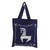 Baumwoll-Einkaufstasche - Blaue Einkaufstasche aus Baumwolle mit Zebramotiv