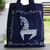 Baumwoll-Einkaufstasche - Blaue Einkaufstasche aus Baumwolle mit Zebramotiv