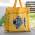 Cotton tote bag, 'Blowing Bubbles in Yellow' - Yellow Cotton Fish-Motif Tote Bag
