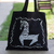 Cotton tote bag, 'Dancing Zebra in Black' - Black Cotton Zebra-Motif Tote Bag (image 2) thumbail