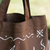 Baumwoll-Einkaufstasche - Braune Einkaufstasche aus Baumwolle mit Fischmotiv