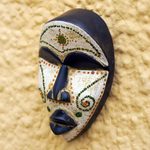 African wood mask, 'For the Dan People' - Hand Crafted African Sese Wood Mask