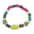Eco-friendly beaded bracelet, 'Village Beauty' - Wood and Recycled Glass Beaded Bracelet