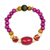 Eco-friendly beaded stretch bracelet, 'Red Beauty' - Eco-Friendly Glass Beaded Stretch Bracelet (image 2a) thumbail