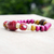 Eco-friendly beaded stretch bracelet, 'Red Beauty' - Eco-Friendly Glass Beaded Stretch Bracelet (image 2d) thumbail