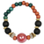 Eco-friendly beaded stretch bracelet, 'Vivid Beauty' - Recycled Glass Beaded Stretch Bracelet