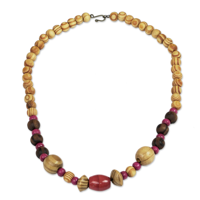 Eco-Friendly Sese Wood Beaded Necklace