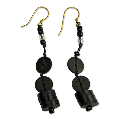 Artisan Crafted Eco-Friendly Beaded Dangle Earrings