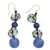 Eco-friendly glass beaded dangle earrings, 'Blue Life' - Handcrafted Recycled Glass Beaded Dangle Earrings