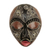 Máscara de madera africana - Máscara de madera de Sese y chapada en aluminio de Ghana