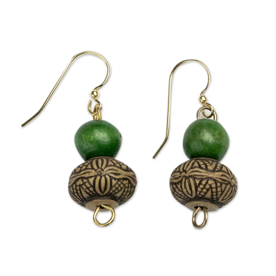 Eco-Friendly Beaded Dangle Earrings from Ghana