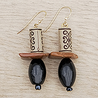 Eco-friendly dangle earrings, 'Grace Notes' - Handmade Eco-Friendly Beaded Dangle Earrings