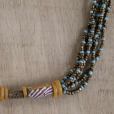 Umweltfreundliche Halskette mit Perlenanhänger - Handgefertigte, umweltfreundliche Perlenkette