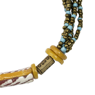 Umweltfreundliche Halskette mit Perlenanhänger - Handgefertigte, umweltfreundliche Perlenkette