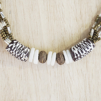 Umweltfreundliche Perlenkette - Handgefertigte, umweltfreundliche Halskette mit Perlenanhänger