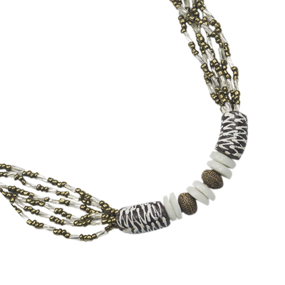 Umweltfreundliche Perlenkette - Handgefertigte, umweltfreundliche Halskette mit Perlenanhänger