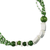 Umweltfreundliche Halskette mit Perlenanhänger - Umweltfreundliche grüne und weiße Perlenanhänger-Halskette