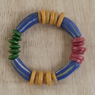 Eco-friendly beaded stretch bracelet, Color Bars