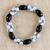 Eco-friendly beaded stretch bracelet, 'Exact Likeness' - Black and White Eco-Friendly Beaded Bracelet