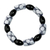 Eco-friendly beaded stretch bracelet, 'Exact Likeness' - Black and White Eco-Friendly Beaded Bracelet