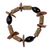 Eco-friendly beaded stretch bracelet, 'Coconut Charm' - Artisan Crafted Beaded Bracelet from Ghana