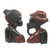 Wood wall adornments, 'African Heads' (pair) - Wood wall adornments (Pair)