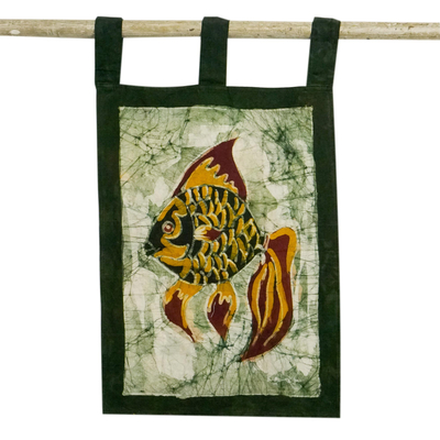 Cotton Wall Hanging with Fish Motif