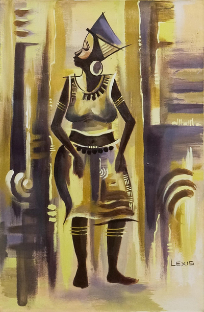 'Agbadza' - Acrylic Dance-Themed Painting on Canvas