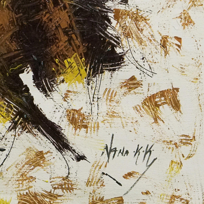 'Jazz' - Pintura acrílica de jazz sobre mezclilla de algodón