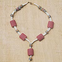 Eco-friendly y-necklace, 'Divine Healing' - Eco-Friendly Beaded Y-Necklace