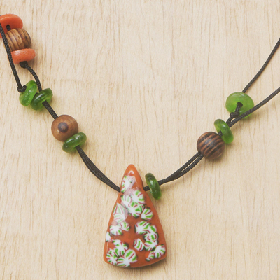 Umweltfreundliche Halskette mit Perlenanhänger - Umweltfreundliche Halskette mit Perlenanhänger