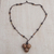 Beaded pendant necklace, 'Third Party' - Sese Wood Beaded Pendant Necklace from Ghana