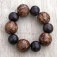 Perlenarmband, „Only Yours“ – handgefertigtes Perlenarmband aus Sese-Holz